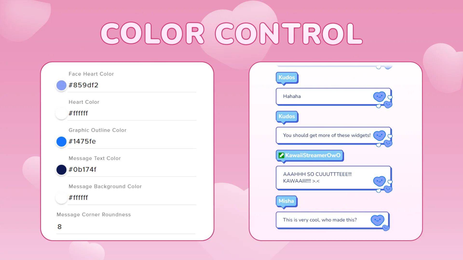 Cute Hearts Chat Widget - Image 2