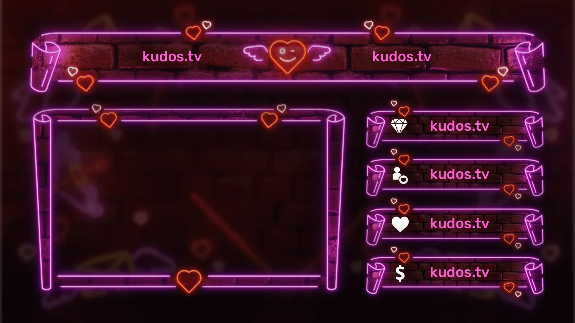 Neon Valentine Overlays