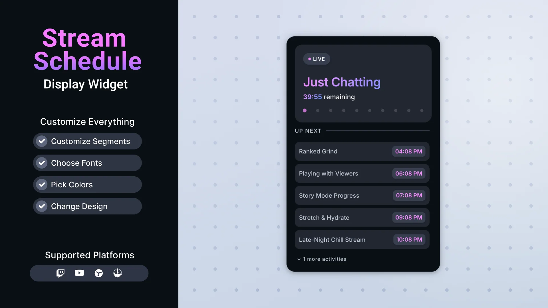 Interactive Stream Schedule Widget